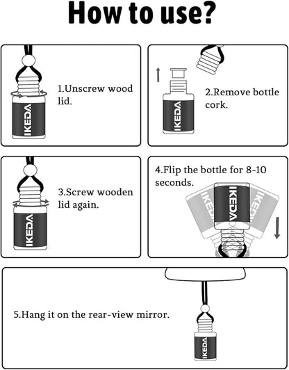 IKEDA Car Air Freshener, Car Fresheners for Men & Women, 45+Day Long Lasting Fragrance Hanging Air Fresheners Scents, with Clip, Perfect for Auto and Home,10ml, Lemon
