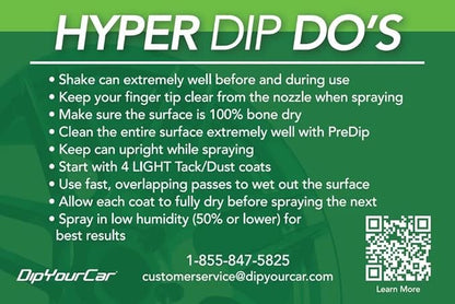DipYourCar.com HyperDip Paint - Can of Sprayable Automotive Dip Coat - Removable Peelable Paint Protection for Cars - Piano Black Gloss Coat Spray