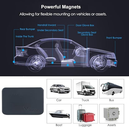 Small GPS Tracker for Vehicles Magnetic 60 Days Long Battery Life, Rastreador GPS para Carros Mini Tracking Devices for Cars Hidden Real-time Tracking Low Subscription Locator Anti-Theft TK903