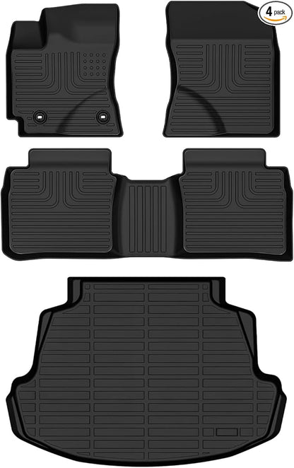 Wayhigh-All Weather Floor Mats and Cargo Liners Set for Corolla Sedan 2014-2019(Only Sedan), Heavy Duty Car Floor Liners TPE Car Mats Corolla Accessories