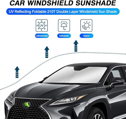 KUST Windshield Sun Shade for 2016-2022 Lexus RX 350 450h Accessories Sunshade Window Sun Visor Protector Foldable Blocks UV Rays Keep Your Car Cooler