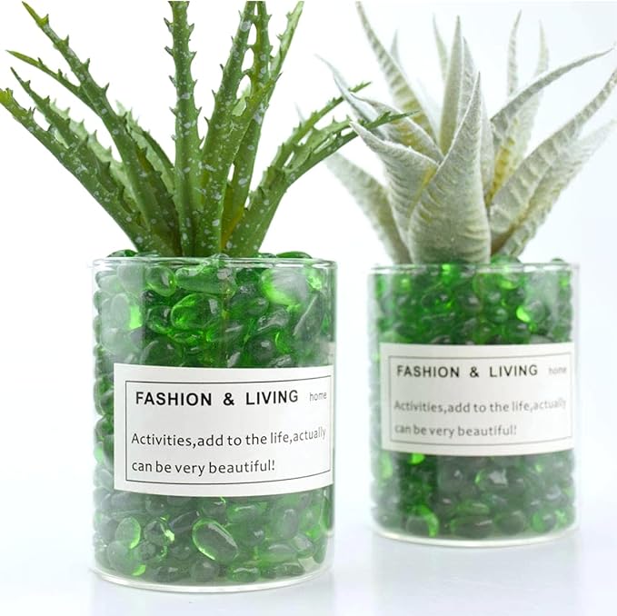 1 Lb (460 g) Green Sea Glass Stones Irregular Rainbow Glass Pebble Decorative Rock Quartz Tumbled Gemstone Chips for Aquarium Decoration/Vase Filler/Jewelry Making/Handwork Craft/Gems Display