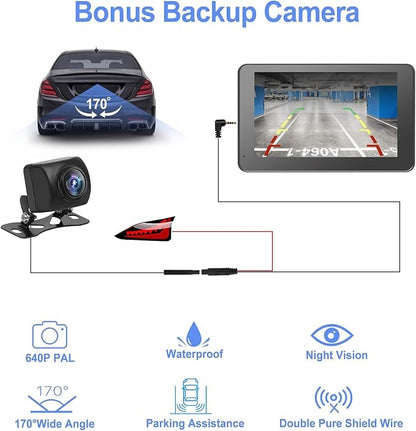 【Hieha】 2025 Wireless Portable Carplay and Android Auto, Carplay Screen for Car with Mirror Link/AUX/FM,7" Touchscreen Bluetooth 5.0, Marine Stereos for All Vehicles
