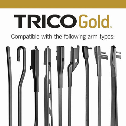 TRICO Gold™ (18-2020) 20 & 20 Inch Pack of 2 Automotive Replacement Windshield Wiper Blades for My Car Premium All Weather Beam Blade for Select Vehicle Models