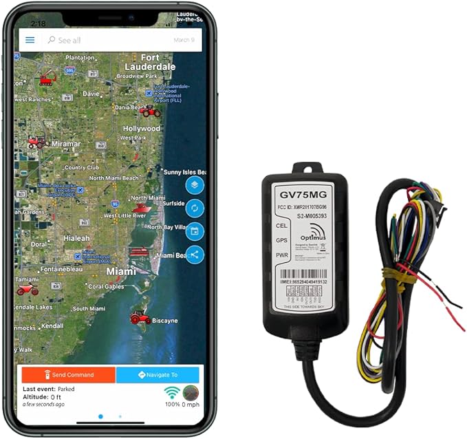 Optimus GV75MG Waterproof Wired GPS Tracker for Motorcycles, Boats, Machinery, Assets