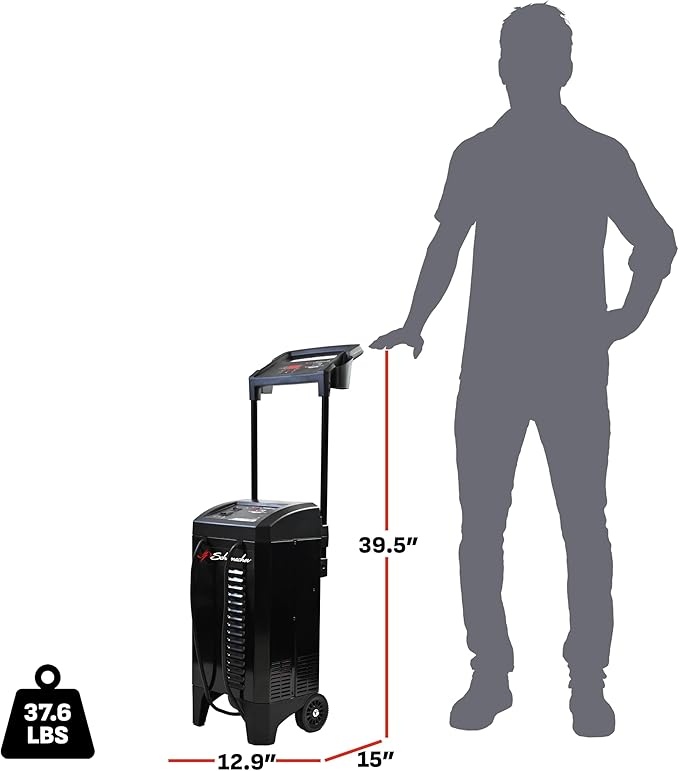 Schumacher Electric Wheeled 6A Car Battery Charger and 275A Engine Starter, 6-in-1 Solution for 6V/12V Batteries, Battery Maintainer, 40A Boost, SC1326, For Power Sport, Automotive, & Marine Batteries