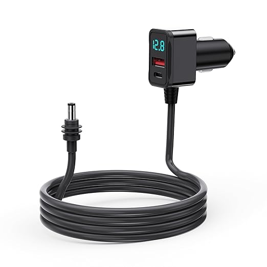 3 in 1 Starlink Mini Cable 10FT, Nolansend Starlink Mini Car Charger DC Power Cable+Cigarette Lighter Adapter 12V-48V with Digital Display, Durable USB C PD 36W/USB A 18W Ports for Trucks and Cars