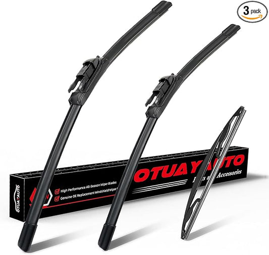 OTUAYAUTO Windshield Wiper Blades - Replacement for Ford Escape 2008-2012, Original Factory Quality Front and Rear Wiper Blade - Pinch Tab 20"+20"+12"(Pack of 3)