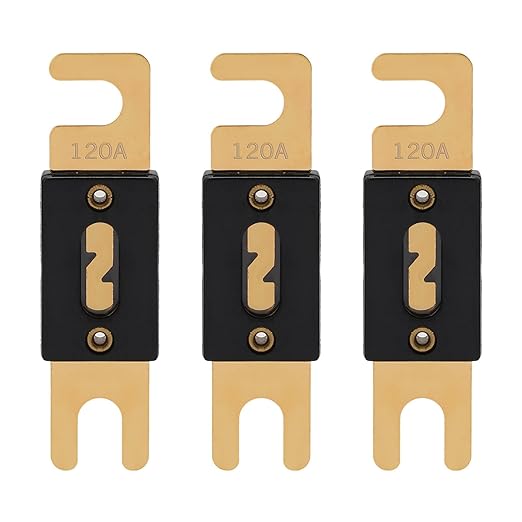120A ANL Fuse 120 Amp Inline Blade Fuses 32V for Car Audio Inverter Automotive Stereo (Pack of 3 pcs)