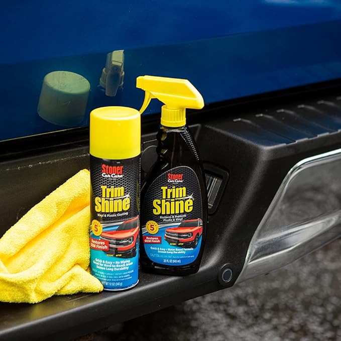 Stoner Car Care 91034 Trim Shine – Vinyl and Plastic Protectant Coating for Interior & Exterior Car Detailing – Restores OEM Color, Adds Shine, UV & Water Protection – Non-Greasy, Fast-Drying – 12 Oz