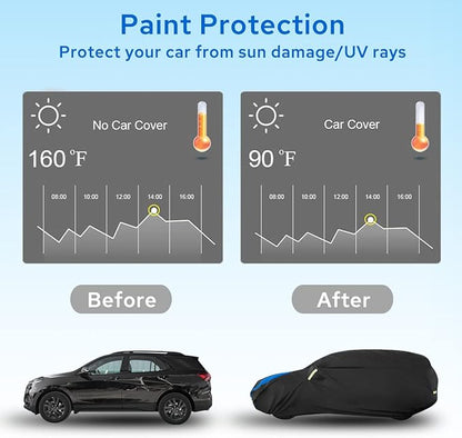 Avecrew Car Cover Custom Fit for Benz GLC, Waterproof All Weather Full Exterior Cover Rain Snow UV Protection Cover with Side Door Zipper Design