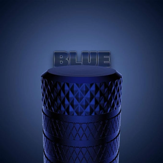 CKAuto Tire Valve Stem Caps, Blue, 4 pcs/Pack, Anodized Aluminum Tire Valve Cap Set, Corrosion Resistant, Universal Stem Covers for Cars Trucks Motorcycles SUVs and Bikes