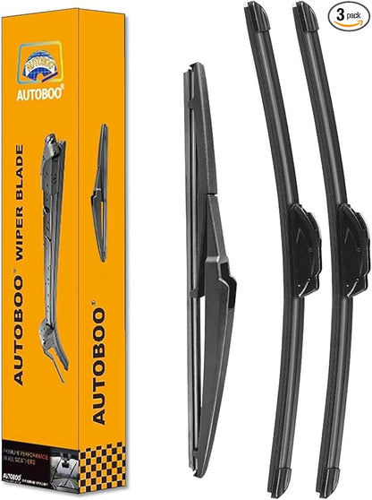 AUTOBOO 24"+20" Windshield Wipers with 11" Rear Wiper Blade Replacement for Kia Sorento 2011 2012 2013 2014 2015, 2010-2019 Kia Soul Soul EV-Original Factory Quality (Pack of 3)