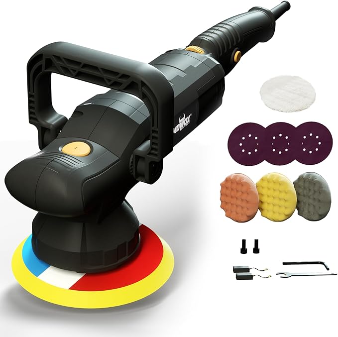 6" Dual Action Buffer Polisher,1200w polisher,6 Variable Speed Car Buffer Polisher with Detachable Handle,Pulidora De Autos For Car, Boat Sanding, Polishing, And Waxing