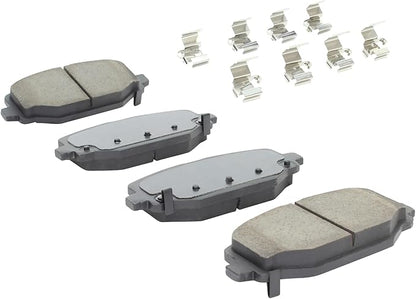 Premium Ceramic Rear Brake Pads (1001-1596C) Compatible with Chrysler Town & Country 2016-2011, Dodge Grand Caravan 2020-2012, Journey 2020-2012, Ram C/V 2015-2013 & More