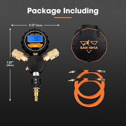 SanHima 2 Tire Inflation Deflation System - Fits up to 200" Wheelbase, Fast High Flow 2-Way Air Down Tire Inflator Deflator for Truck Car Trailer Motocycle