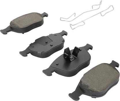 Premium Semi-Metallic Front Brake Pads (1001-0970M) Compatible with Ford Focus 2002-2004, Ford Transit Connect 2010-2013