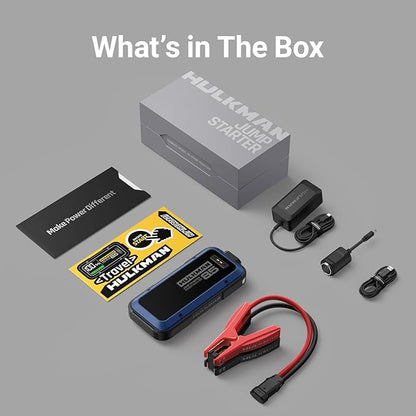 Hulkman Alpha85,Cobalt Blue, 2000A 74Wh Smart Jump Starter, 12V Portable Car Battery Booster with 3.3" Display, USB-C Power Pack,Includes 65W Wall Charger,Jumper Cables for up to 8.5L Gas/6.0L Diesel