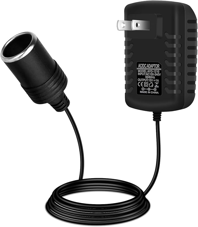 inShareplus 12V 1A 12W AC to DC Converter, 12 Volt Cigarette Lighter Adapter, AC 100~240V to DC 12V Car Lighter Adapter to Wall Outlet Adapter, 12V Power Supply for Car Devices (MP3, Fan, Dash Cam)