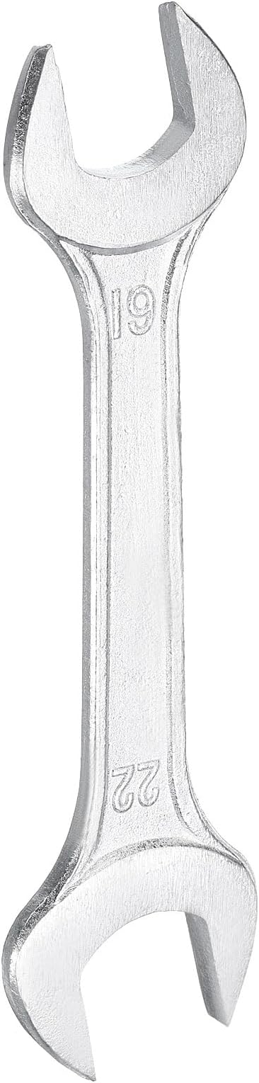 HARFINGTON Double Open End Wrench 19mm x 22mm Metric 15 Degree Offset Angle Small Flat Head Wrench Galvanizing Open Ended Spanner for Automotive Repair Furniture Assembly