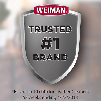 Weiman 3 in 1 Deep Leather Conditioner Cream (Microfiber Cloth) - Restores Leather Surfaces - Use on Leather Furniture, Car Seats, Shoes, Bags, Jackets, Saddles