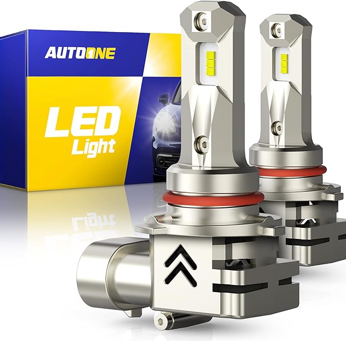 AUTOONE Upgraded 9005 LED Bulbs 22000 Lumens for High Beam, 600% Brighter 6500k White Wireless Plug and Play Canbus Ready Automotive Light Bulb Replacement for Halogen