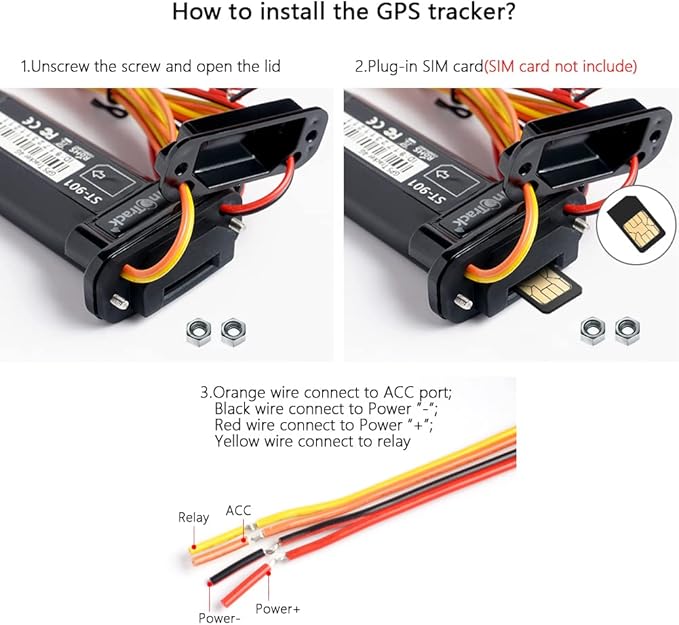 SinoTrack 4G GPS Tracker for Vehicles, ST-901L LTE Mini GPS Tracker Waterproof Locator Real-Time Location Device for Car Motorcycle Truck Taxi with No Monthly Fee Tracking System