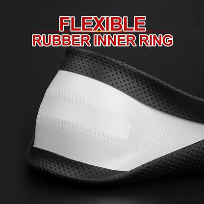 New Nappa Leather car Steering Wheel Cover，for Car Truck SUV 15 inch (Black)