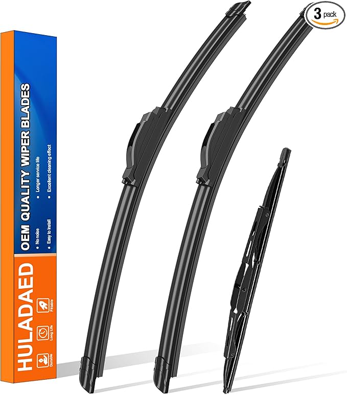 HULADAED® 24''+18''+13'' Windshield Wipers Replacement for Chevrolet Equinox Blazer 2022-2018,GMC Terrain 2022-2018 Silicone Front Rear Wiper blades for MY Car-All Weather & Quiet(3 PACK)