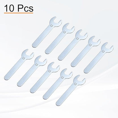 HARFINGTON 10pcs Small Wrench Open End Wrench 13x87x2mm Metric U-Shaped Single Open Ended Spanner Super Thin Small Flat Head Galvanizing Wrench for Automotive Repair Furniture Assembly