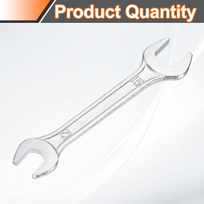 HARFINGTON Double Open End Wrench 12mm x 15mm Metric 15 Degree Offset Angle Small Flat Head Wrench Galvanizing Open Ended Spanner for Automotive Repair Furniture Assembly