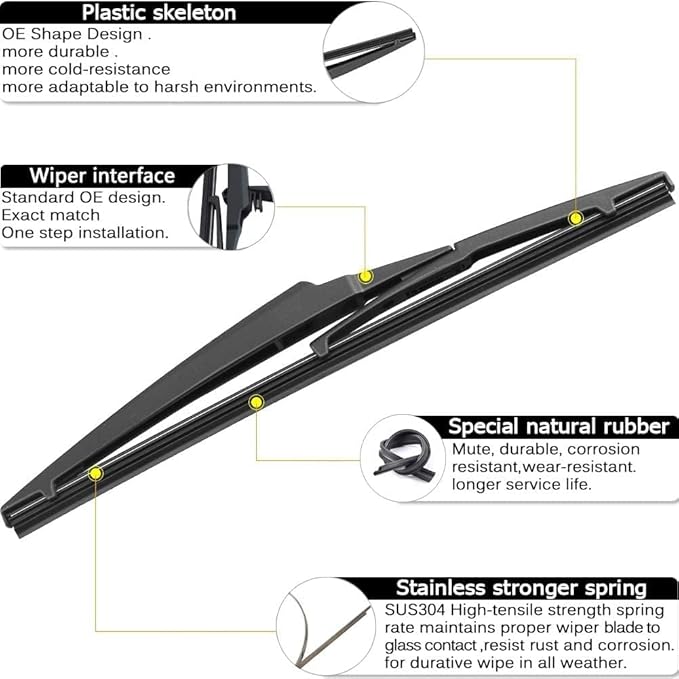 AUTOBOO 26"+20" Windshield Wipers with 12" Rear Wiper Blade Replacement for Toyota Highlander 2019 2018 2017 2016 2015 2014 2013 2012-2008 Lexus GX460 2021-2011-Original Factory Quality (Pack of 3)