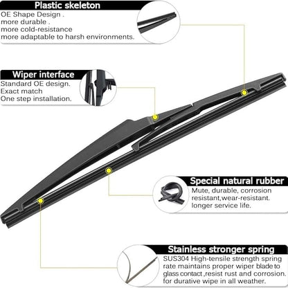 AUTOBOO 26"+20" Windshield Wipers with 12" Rear Wiper Blade Replacement for Toyota Highlander 2019 2018 2017 2016 2015 2014 2013 2012-2008 Lexus GX460 2021-2011-Original Factory Quality (Pack of 3)