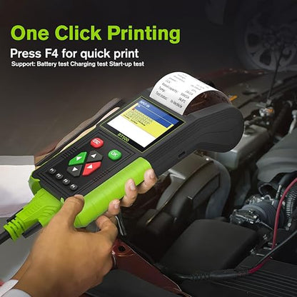 Automotive Battery Tester with Printer, 12V 24V Car Battery Load Tester and Alternator Tester, 20-2000 CCA Battery Capacity Tester, Relay Tester, Leakage Test for Heavy Duty Truck, BT500