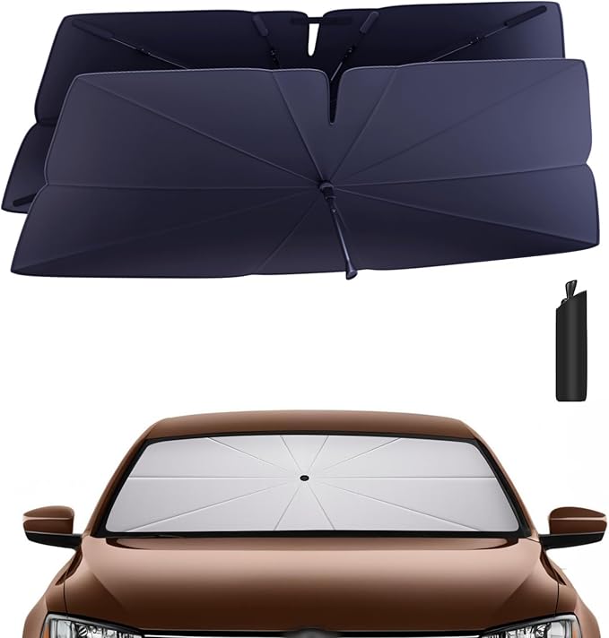 Windshield Sun Shade Umbrella for 2011-2018 Volkswagen VW Jetta Accessories: Custom Fit 240T Silver, Double Thickened, Foldable Sunshade Window Sun Visor, Ultimate 99% UV Blocking for S/SE/SEL/TDI/GLI