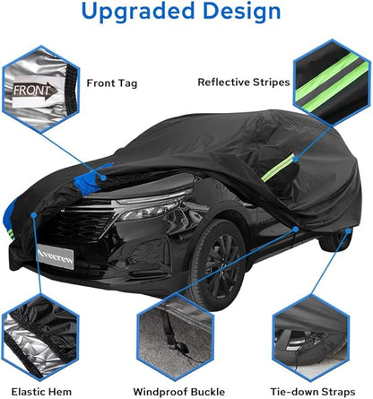 Avecrew SUV Car Cover Waterproof All Weather for Automobiles, Outdoor Heavy Duty Full Exterior SUV Covers (Length: 193"-208")