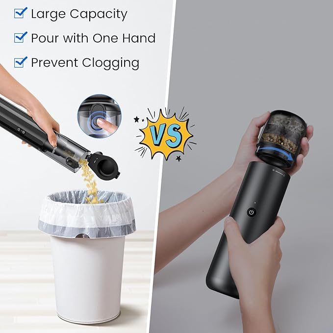 RUBOT Handheld Vacuum Cordless, Portable Car Vacuum with 2-Speed, 15KPA Powerful Suction Vacuum Cleaner, Lightweight 4-in-1 Hand Held Vacuum for Car Home Office and Pet Hair
