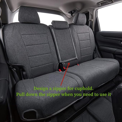 coverdream CRV Seat Covers Custom Fit for 2017-2021 2022 Honda CRV LX,EX,SE,EX-L,Touring,Hybrid,Fully Covered,Airbag Compatible UV Resistant Polyester Car Seat Protector(Full Set,Gray)