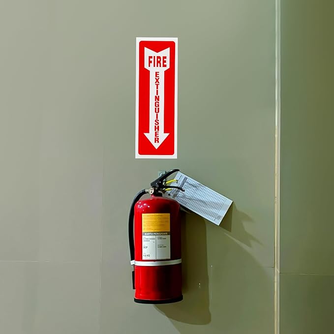 Madrigal fire extinguisher inside sticker,fire extinguisher sign,8 Pack-4x12"Premium Self-Adhesive Vinyl for UV, Weather, Scratch, Water and Fade Resistance, Indoor and Outdoor
