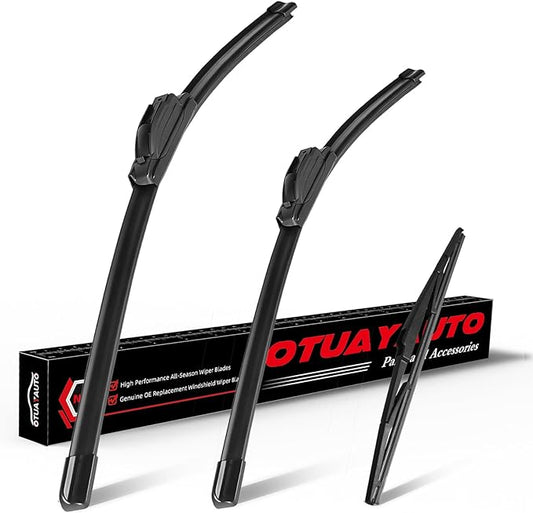 OTUAYAUTO Premium Windshield Wiper Blades - Replacement for Scion XB 2008-2015 - Precision Fit, All-Weather Performance, Front and Rear Wiper Blades, J/U Hook - 22"+20"+14" (Pack of 3)