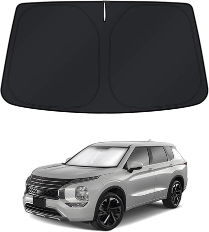 KUST Windshield Sun Shade for Mitsubishi Outlander 2022-2024 2025 2026 Window Shade Sun Visor Cover Foldable Blocks UV Rays Keep Your Car Cooler