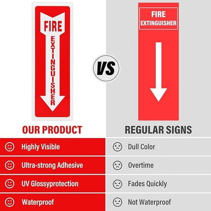 Madrigal fire extinguisher inside sticker,fire extinguisher sign,4 Pack-4x12"Premium Self-Adhesive Vinyl for UV, Weather, Scratch, Water and Fade Resistance, Indoor and Outdoor