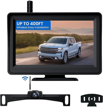 Wireless Backup Camera, 5'' HD 1080P Backup Camera for Car, Reverse Rear Camera with Night Version 130° Wide Angle, Waterproof, Strong Signal for Car, Van, Truck, Trailer