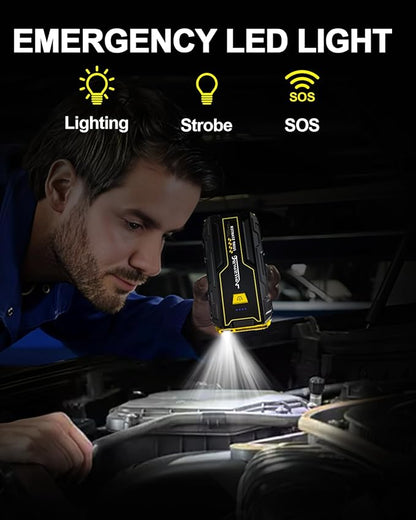 Car Jump Starter, 4000A Battery Jumper Starter Portable (Engines up to 7.0L Gas / 5.5L Diesel) 12V, Car Battery Charger, LED Flashlight with USB Ports