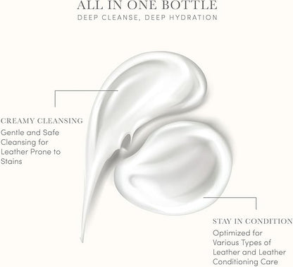 All-in-One Leather Cleaner and Conditioner for Luxury Handbags Sofas Wallets High-End Care for Fine Leather Cream Lotion Type Made in Korea
