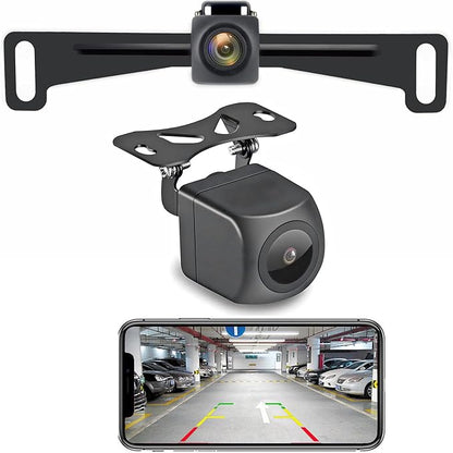 Wireless License Plate Backup Camera for Car/SUV - No Drilling WiFi HD 160° View, Waterproof Reverse/Rear View Camera with Real-Time Signal, Compatible iPhone/Android/iPad (Parking/Hitch Aid)