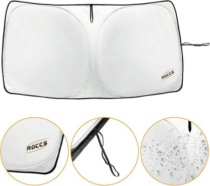 ROCCS Windshield Sun Shade fit for Toyota 4Runner 2010-2023 2024 2025,Foldable Front Window Sunshade Sun Visor Protector Blocks UV Rays Keep Your Car Cooler