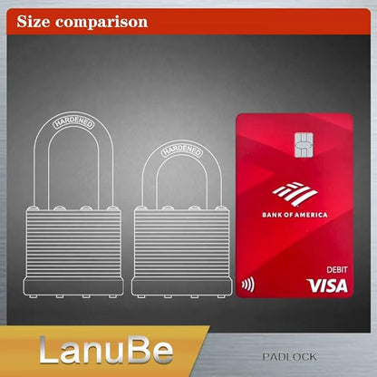 LanuBe Lock Laminated keyed Padlock (1-9/16", 40mm), keyed Alike Locks, Normal Shackle,Marked Blue Plastic Hoop, Pack of 60…