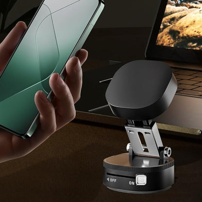 360° Adjustable Vacuum Magnetic Phone Holder,Upgraded Strong Suction Portable Magnetic Car Phone Stand,Universal Magnetic Phone Mount for Cars/Gyms/Indoor/Outdoor (Black)