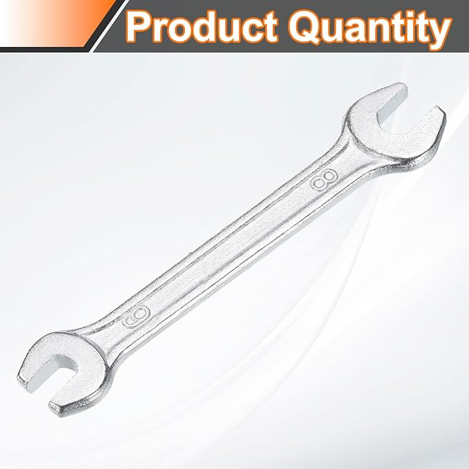 HARFINGTON Double Open End Wrench 6mm x 8mm Metric 15 Degree Offset Angle Small Flat Head Wrench Galvanizing Open Ended Spanner for Automotive Repair Furniture Assembly